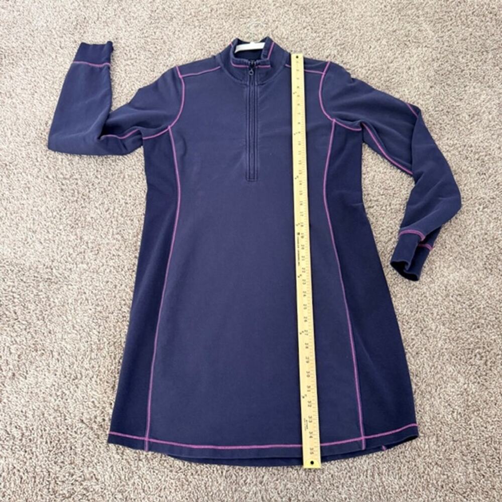 Tommy Bahama Sweatshirt Dress 1/2 Zip Blue w/Exposed Pink Stitching Women's M - Picture 11 of 13